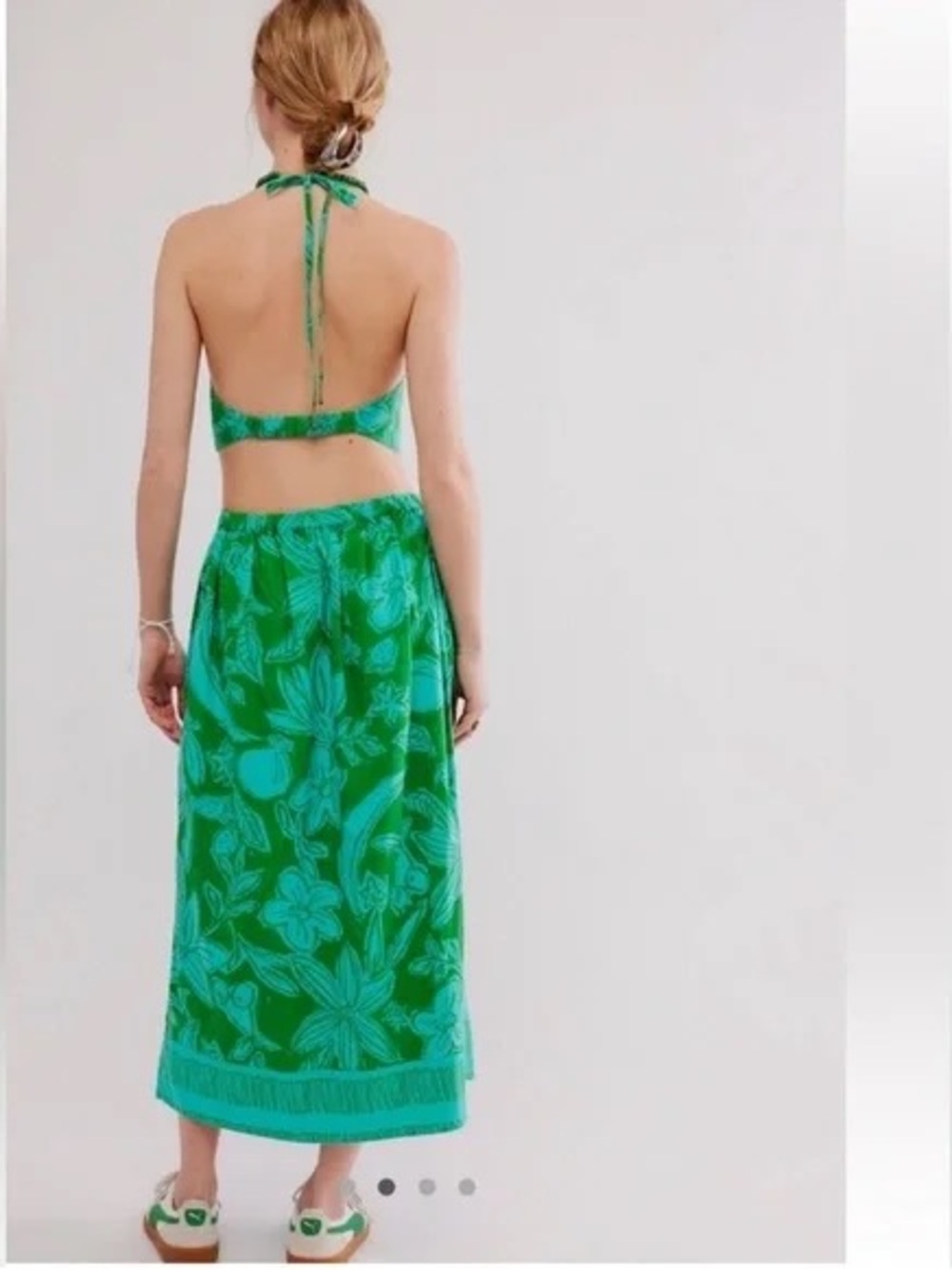 FreePeople Green Floral Maxi Skirt - Women's Tropical Print Skirt - Picture 3 of 7